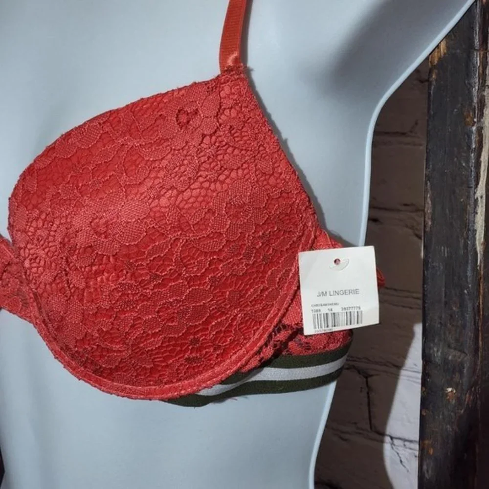 NWT Rene Rofe Cato‎ 38B Bra Padded Pure Beauty Red Underwire - Picture 2 of 5
